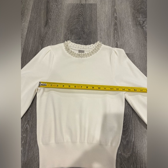 White H&M sweater with beading, size XS - Picture 7 of 10